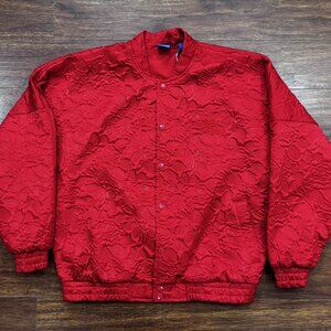 Adidas Originals Red floral embroidered jacket sz Large